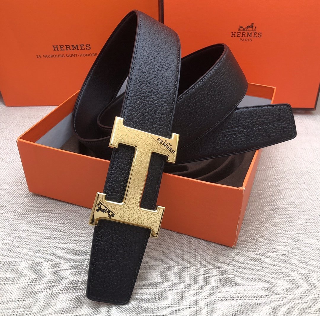 Hermes H Belt Buckle & Reversible Black For Women, Women Belt 380MM