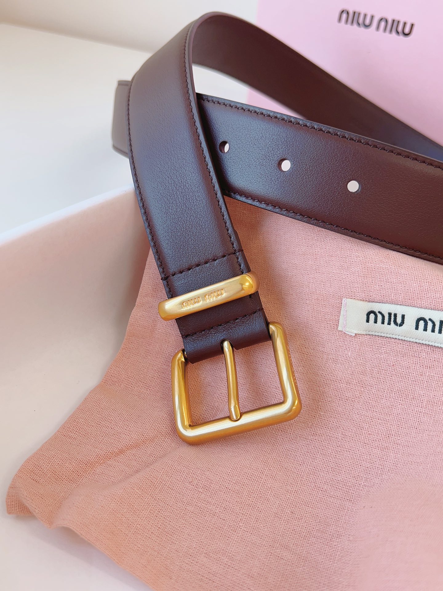 MiuMiu Leather Belts 1:1 Mirror Version