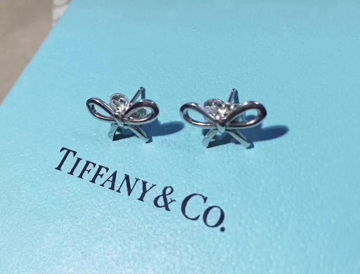 New Copy Tiffany Bow Bowknot Earrings Sterling Silver Hot Selling 25142896/35203389