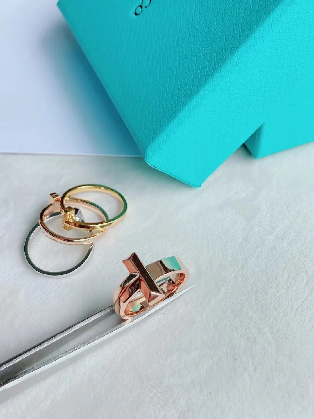 Tiffany T1 Ring Yellow Gold/Rose Gold/White Gold Width 4.5mm