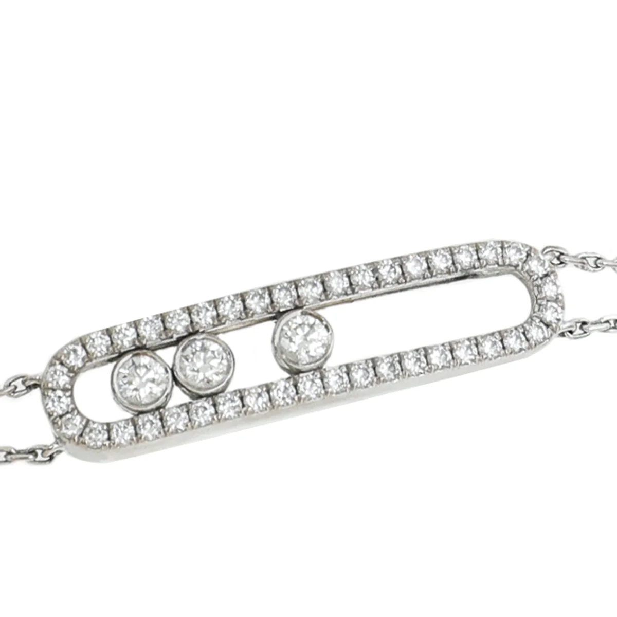 Messika 18K White Gold Pave Diamond Move Classic Bracelet