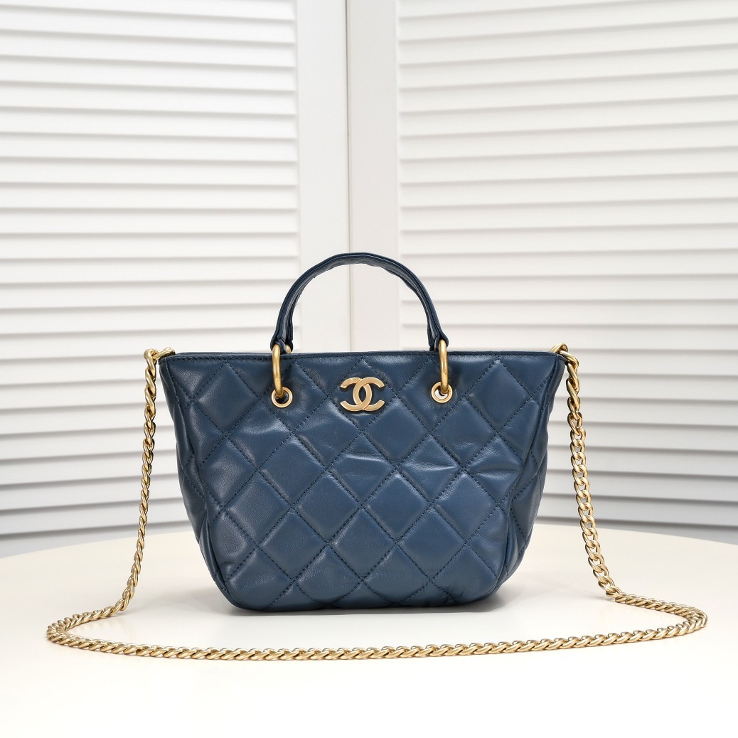 Chanel CC 2Way Chain Shoulder Tote Bag  Leather Shoulder Bag Handbag