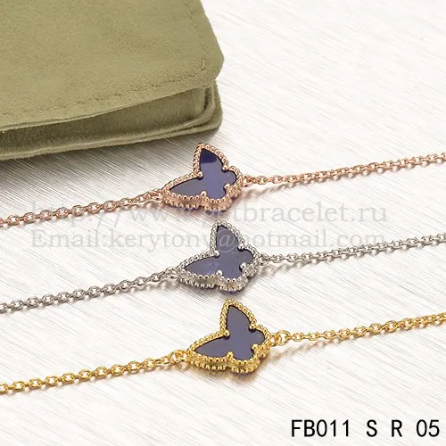 Van Cleef & Arpels Sweet Alhambra Butterfly Bracelet Pink Gold With Malachite Mother Of Pearl