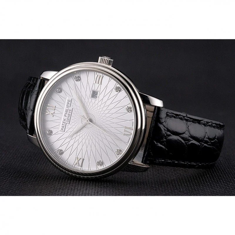 Calatrava Date Dial White 41 mm, Stainless Steel