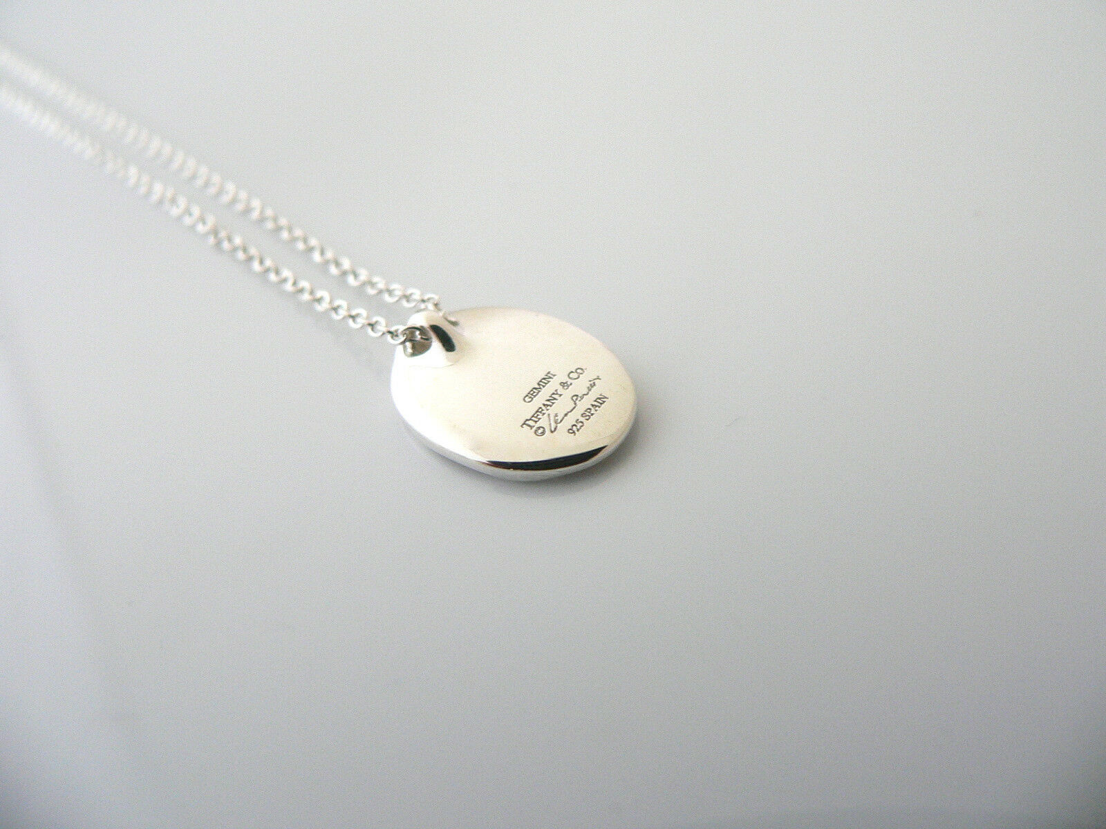 Tiffany & Co Silver Peretti Gemini Zodiac Necklace Pendant Charm Chain Gift Love