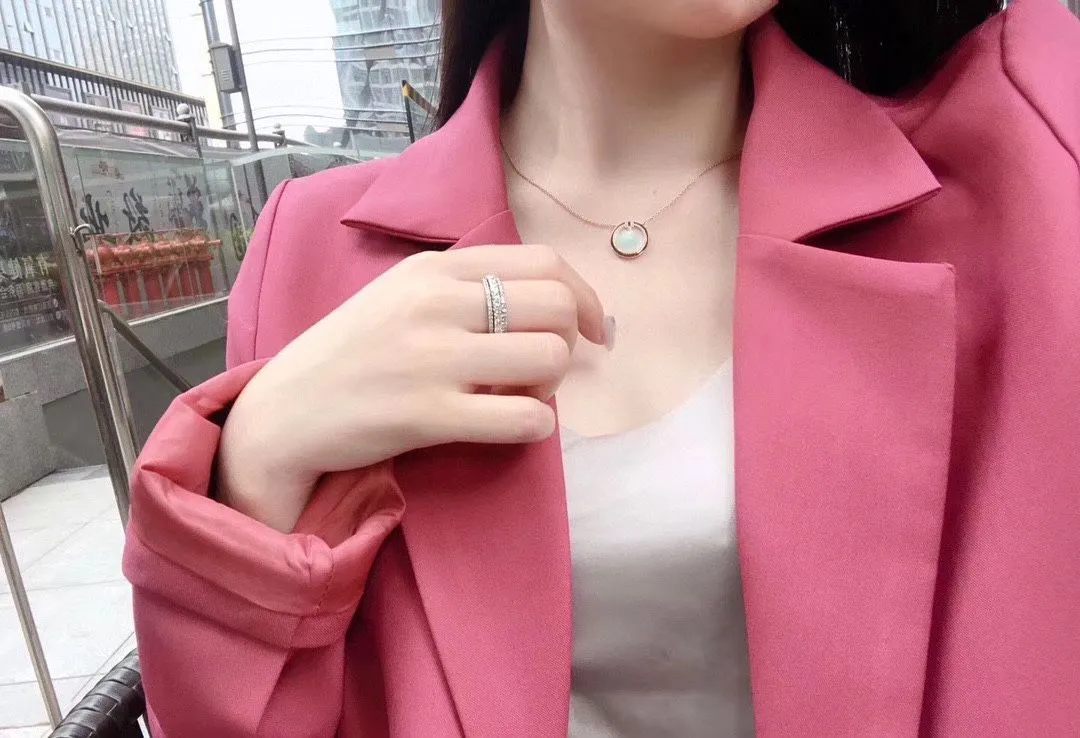 Women's Latest Style Tiffany Double T Diamonds Circle Mother-Of-Pearl Pendant Silver Necklace