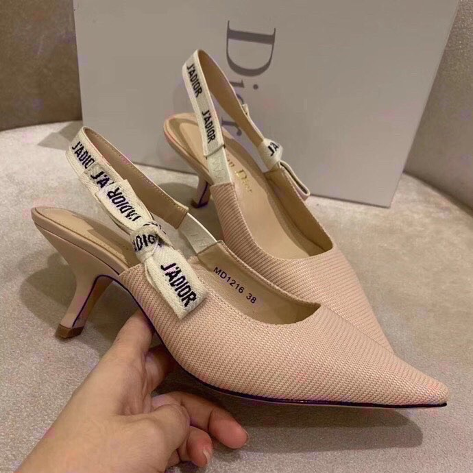 Dior J'Adior Embroidered Lace Halter Heels Slide Sandal (Replica)