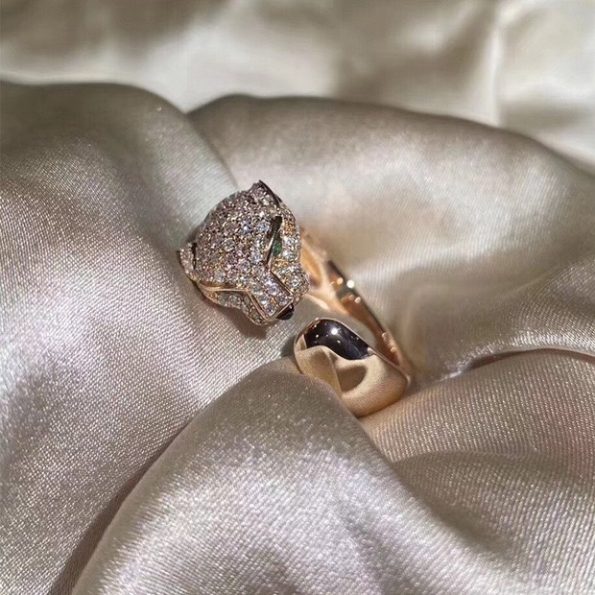 Cartier Leopard Head Ring Dupe with Diamonds
