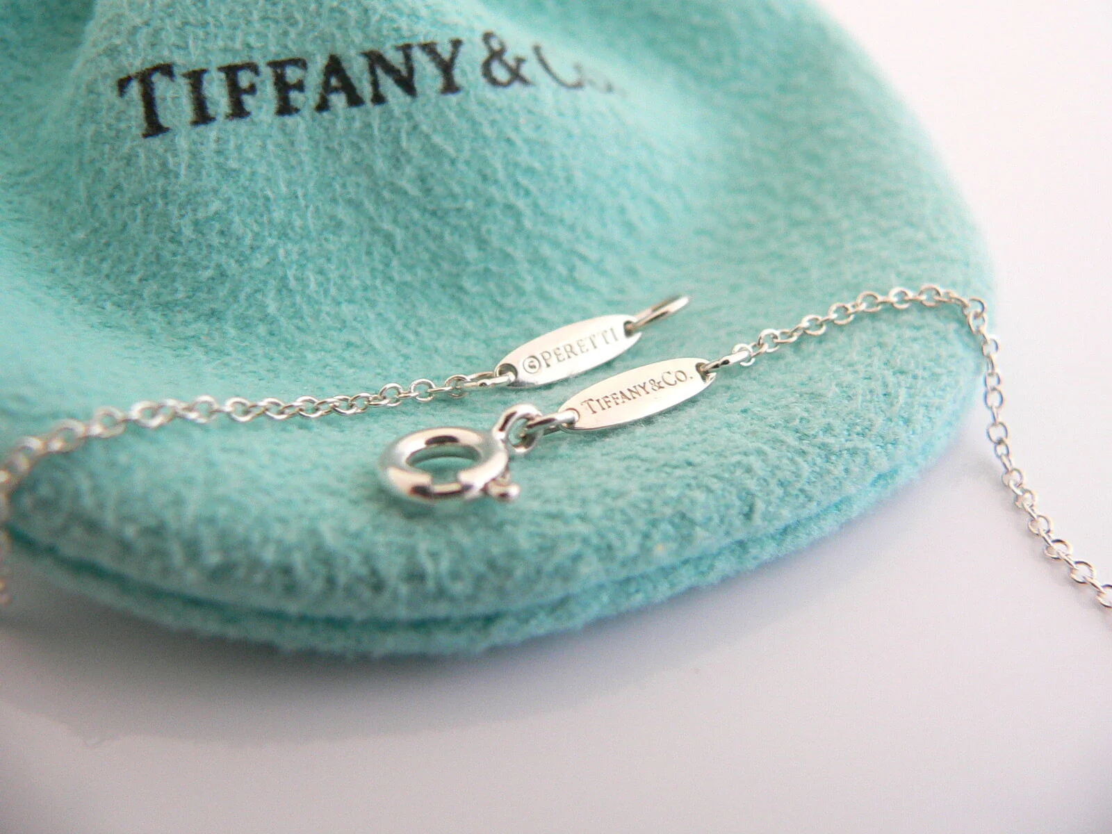 Tiffany & Co Amethyst Eternal Circle Necklace Pendant Charm Chain Silver Peretti