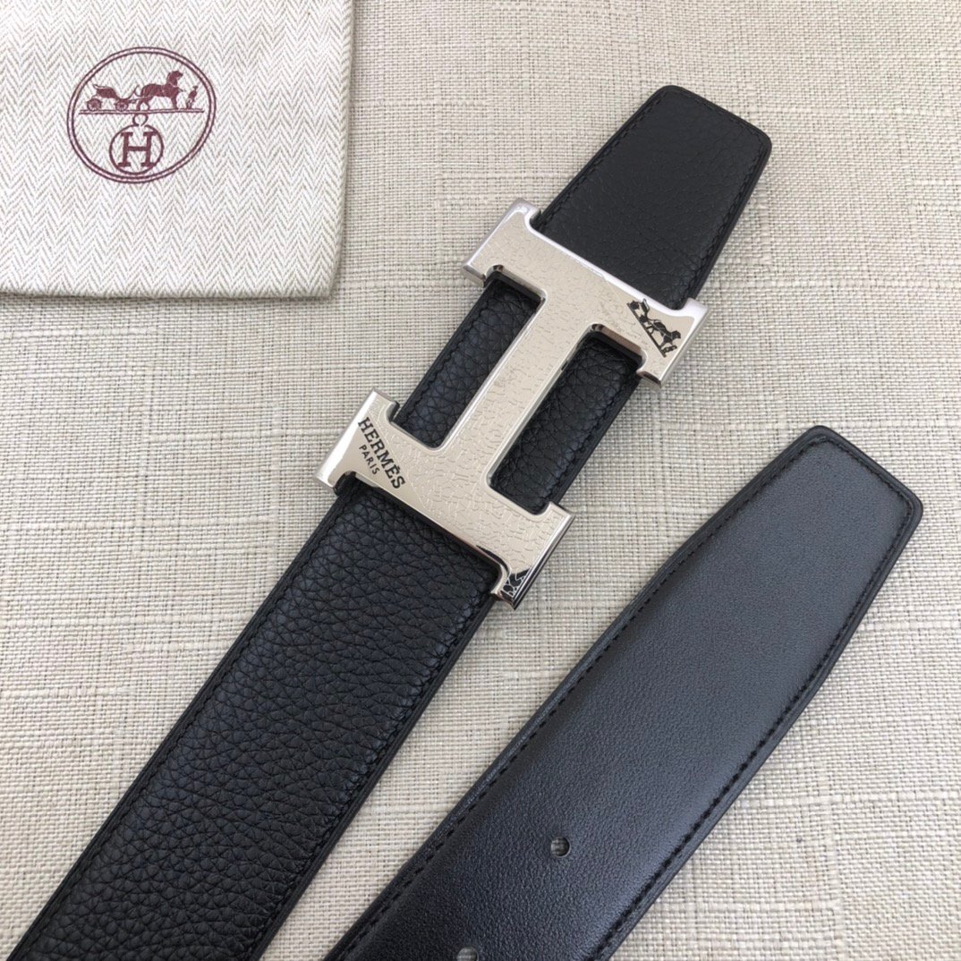 Hermes H Belt Buckle & Reversible Black For Women, Women Belt 380MM
