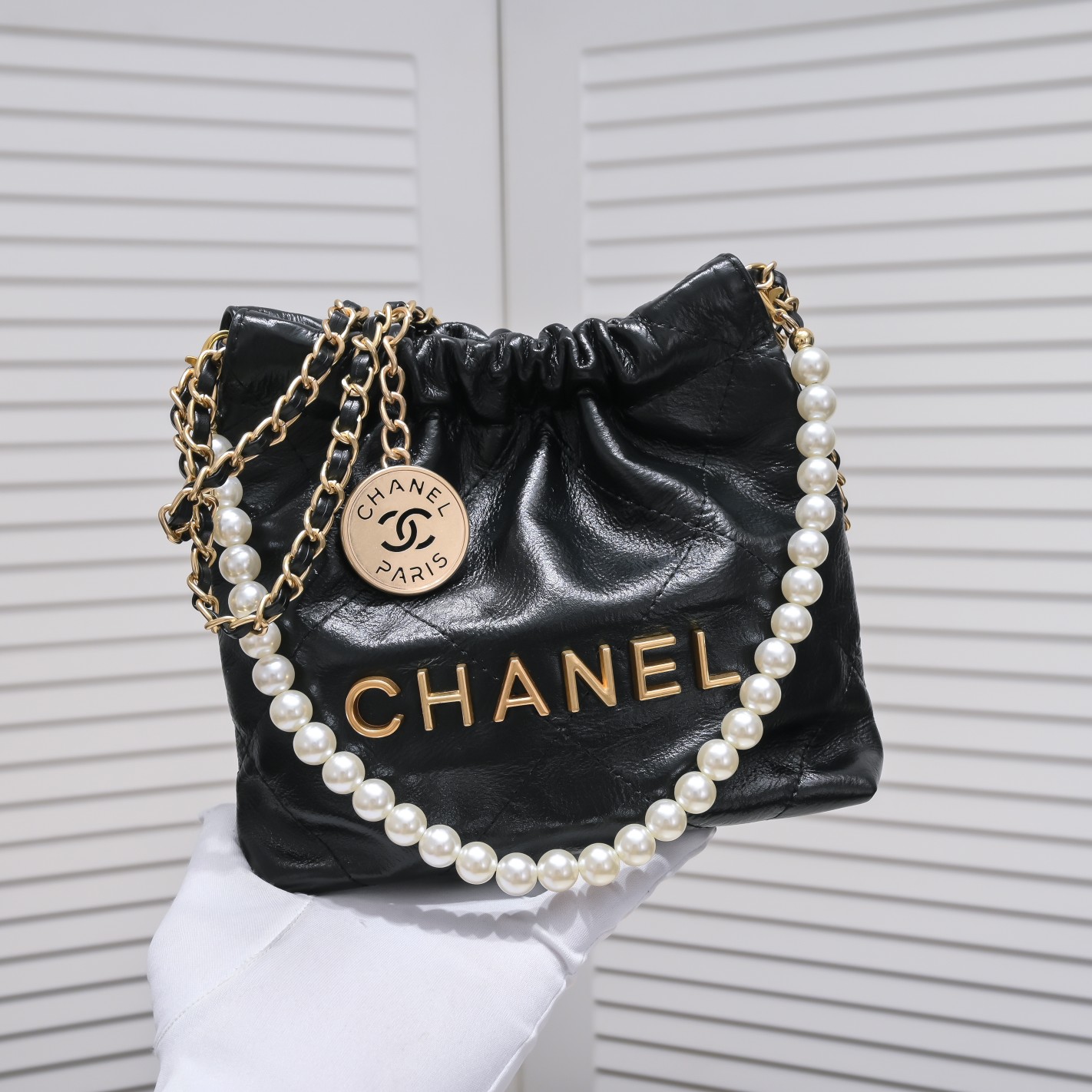 Chanel 22S Trash Bag Mini Pearl Bag Shoulder Bag Handbag