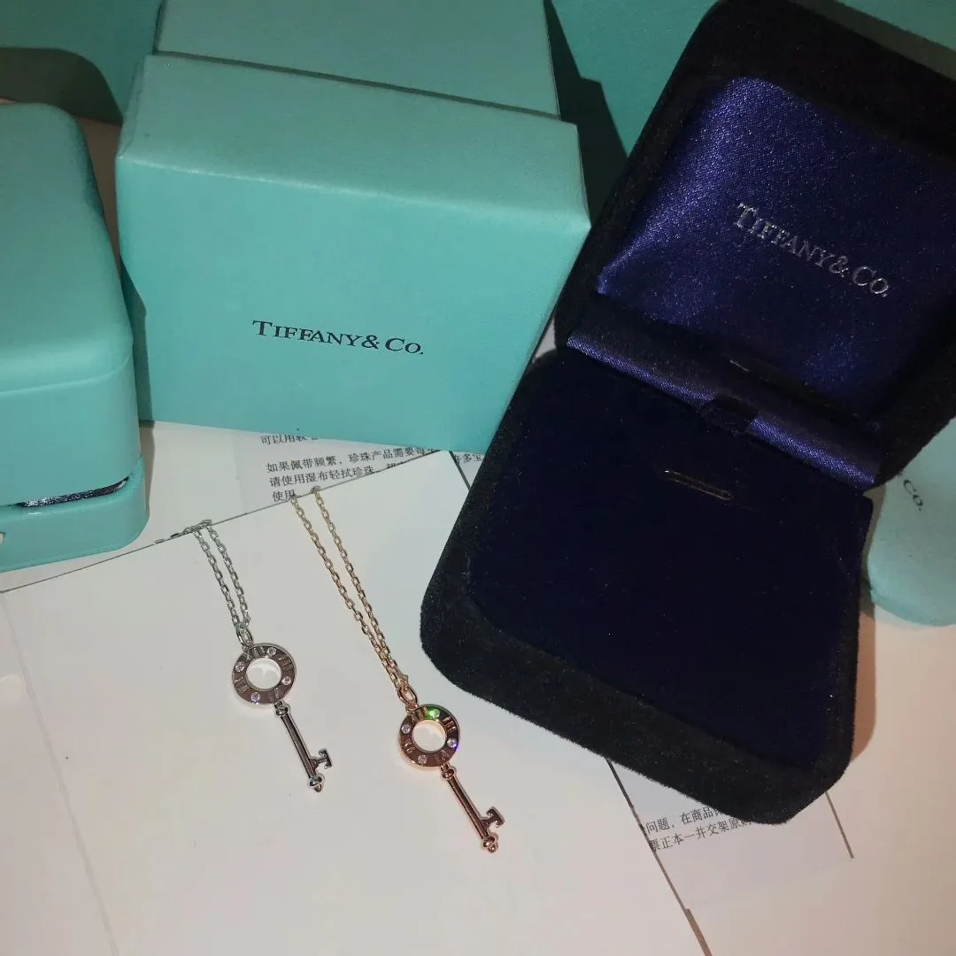 2021 Tiffany Keys Atlas Rose Gold Pierced Key Pendant Necklace For Toned UK Price