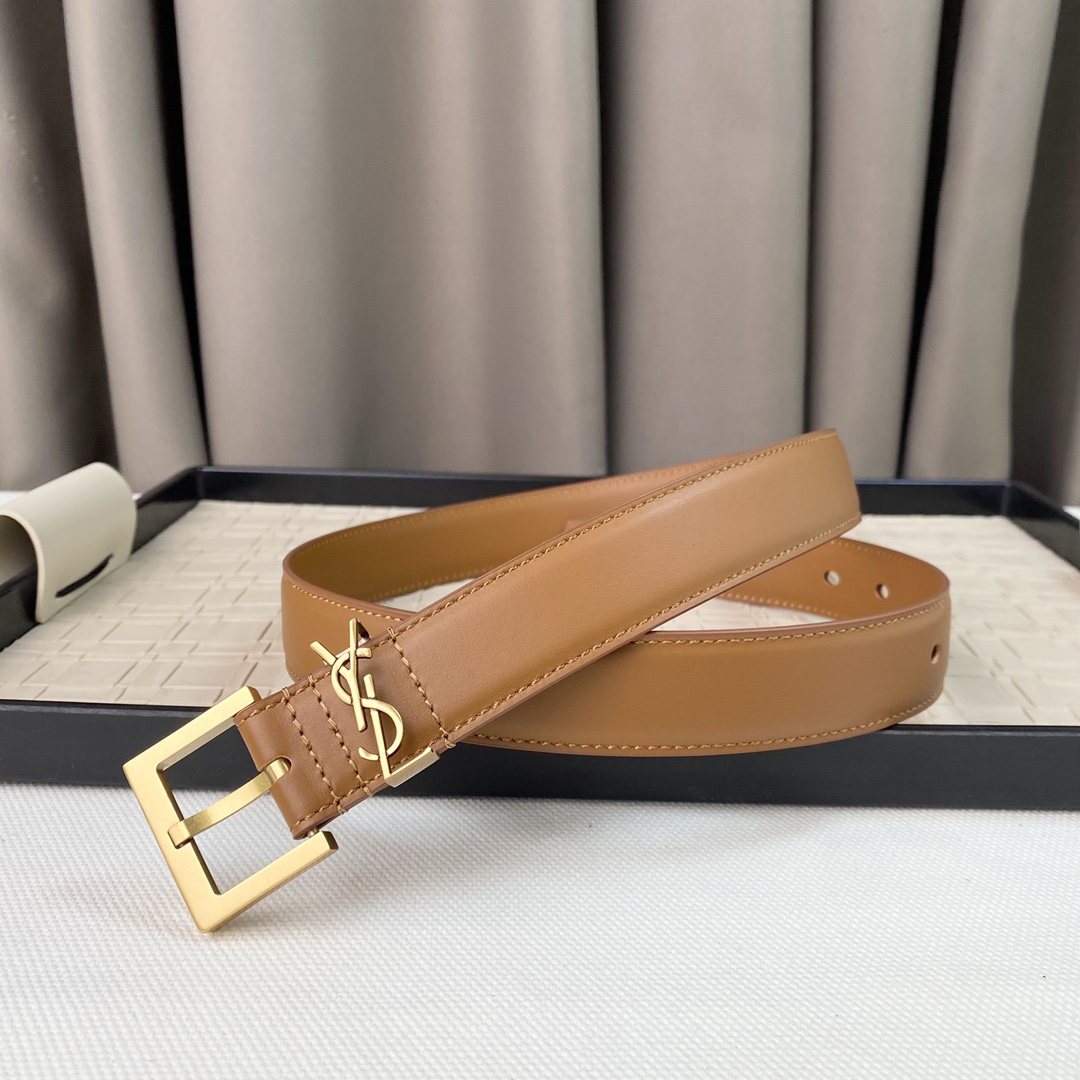 YSL Saint Laurent Leather Belts 1:1 Mirror Version