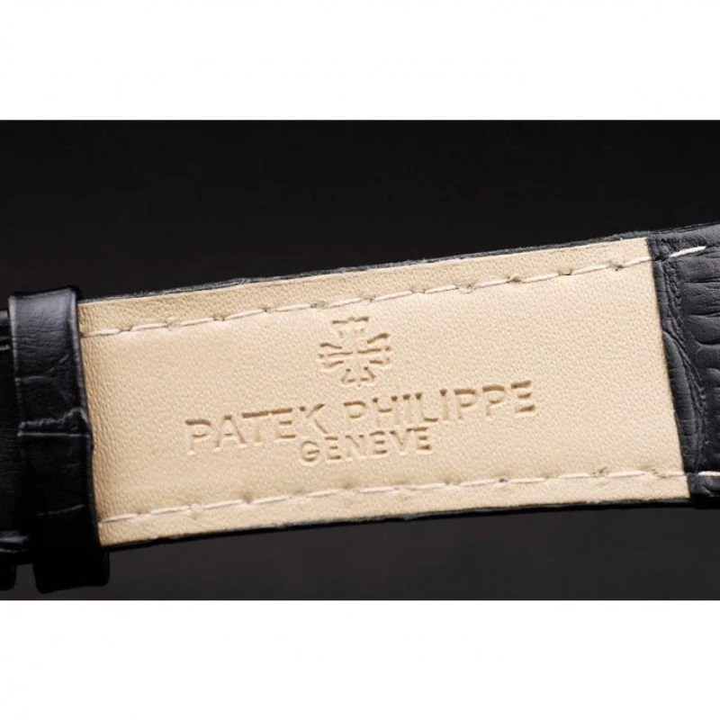 Geneve Calatrava Crystal Studded Dial Black 38 mm, Stainless Steel