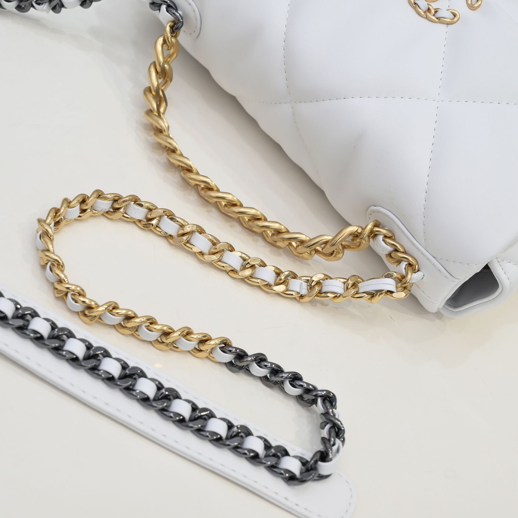 Chanel Lambskin Quilted Small 19 Flap Shoulder Bag Handbag