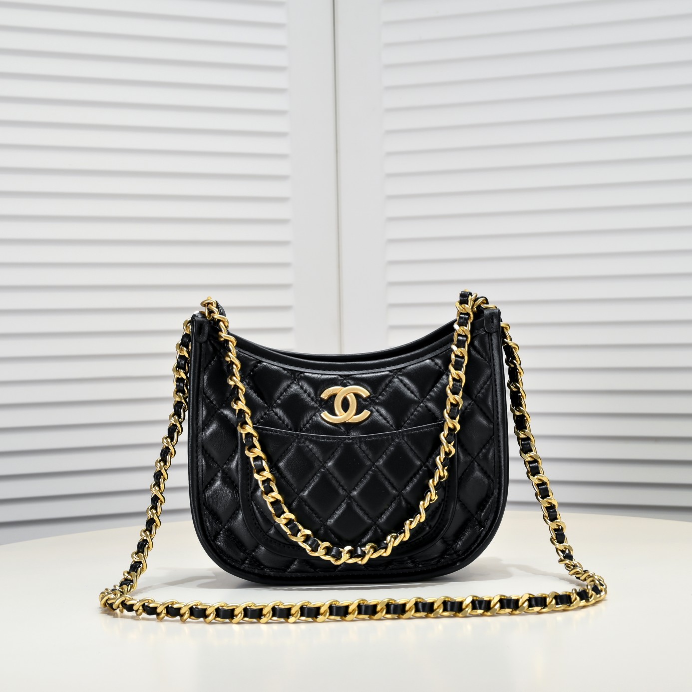 Chanel 24S Half Moon  Hobo Underarm Bag  Shoulder Bag Handbag