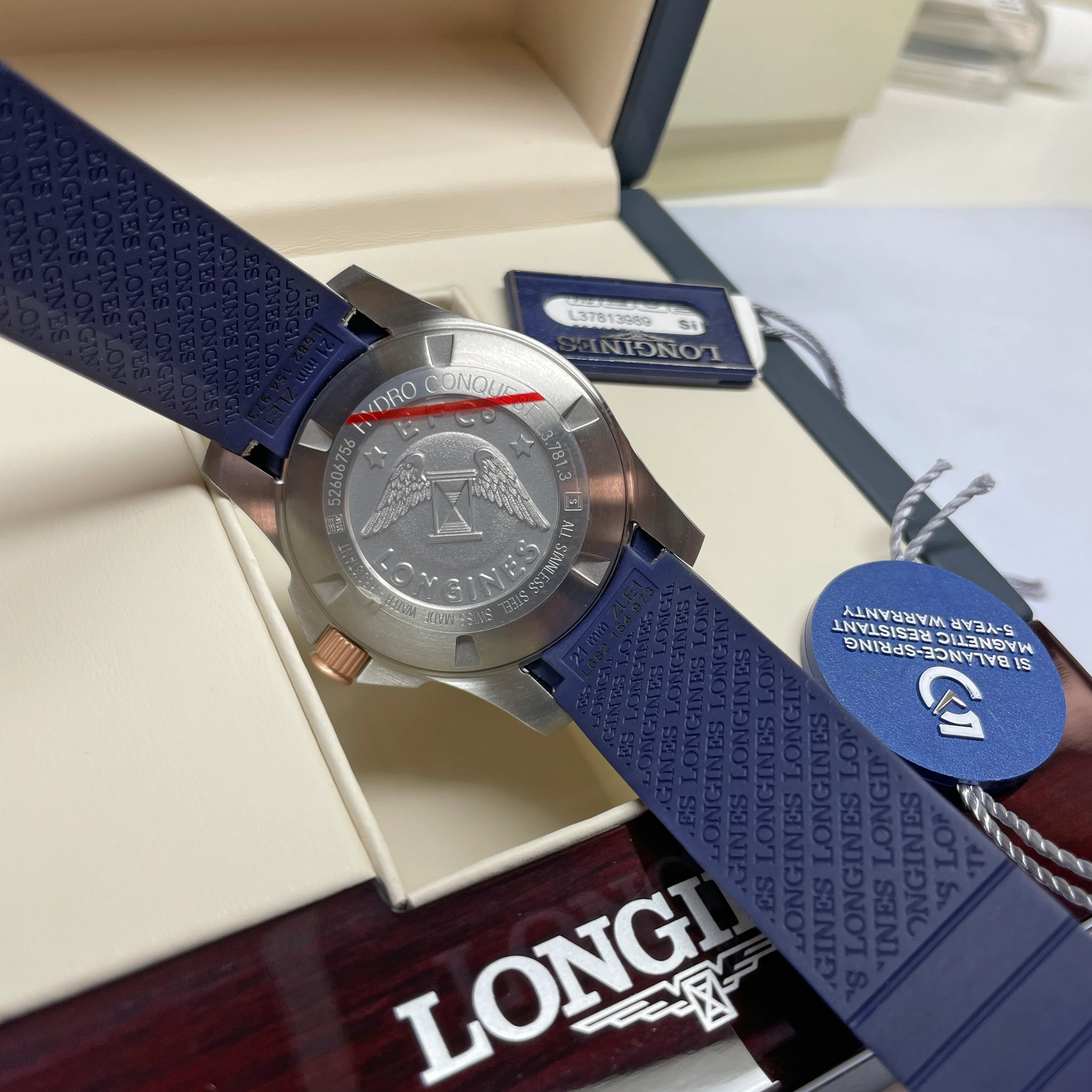 Hydroconquest 41MM Automatic Blue Ceramic Rose Gold Watch L37813989