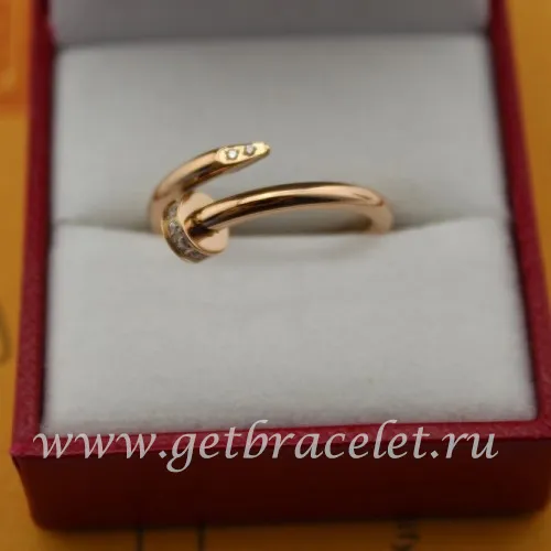 Imitation Cartier Juste Un Clou Ring Pink Gold Diamonds B4094800