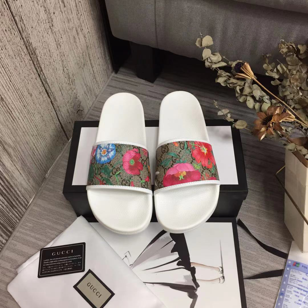 Gucci GG Blooms Supreme Floral Slide Sandal 408508 (Replica)