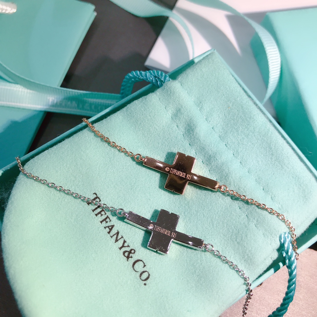 Tiffany T Bracelet with Diamonds, Rose Gold & White Gold