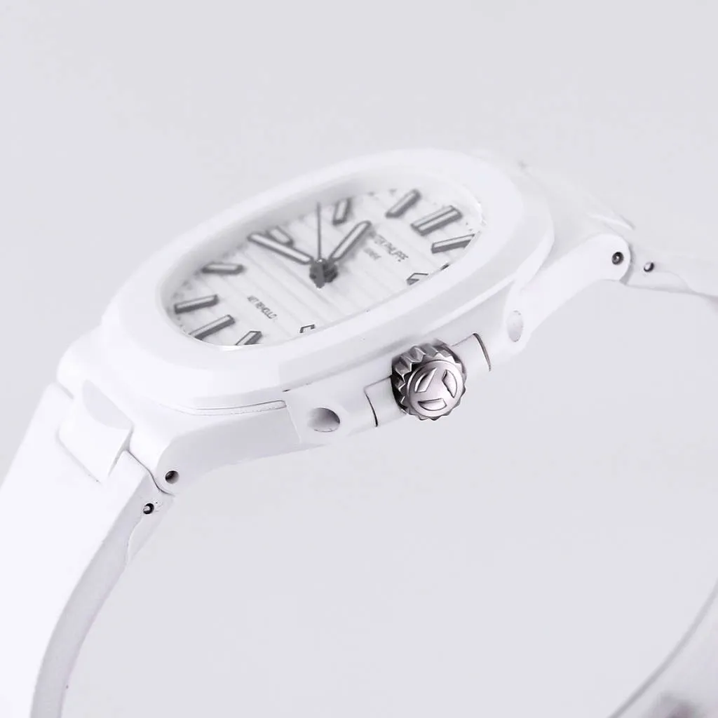 Nautilus 5711/1A-018  40 mm, Rubber Strap White Dial
