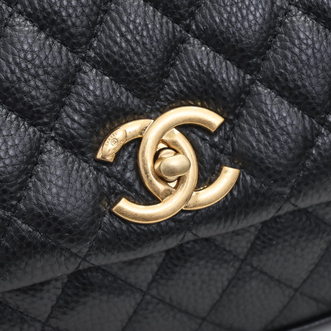 Chanel Stripe Gold Buckle Large  Shoulder Bag Handbag