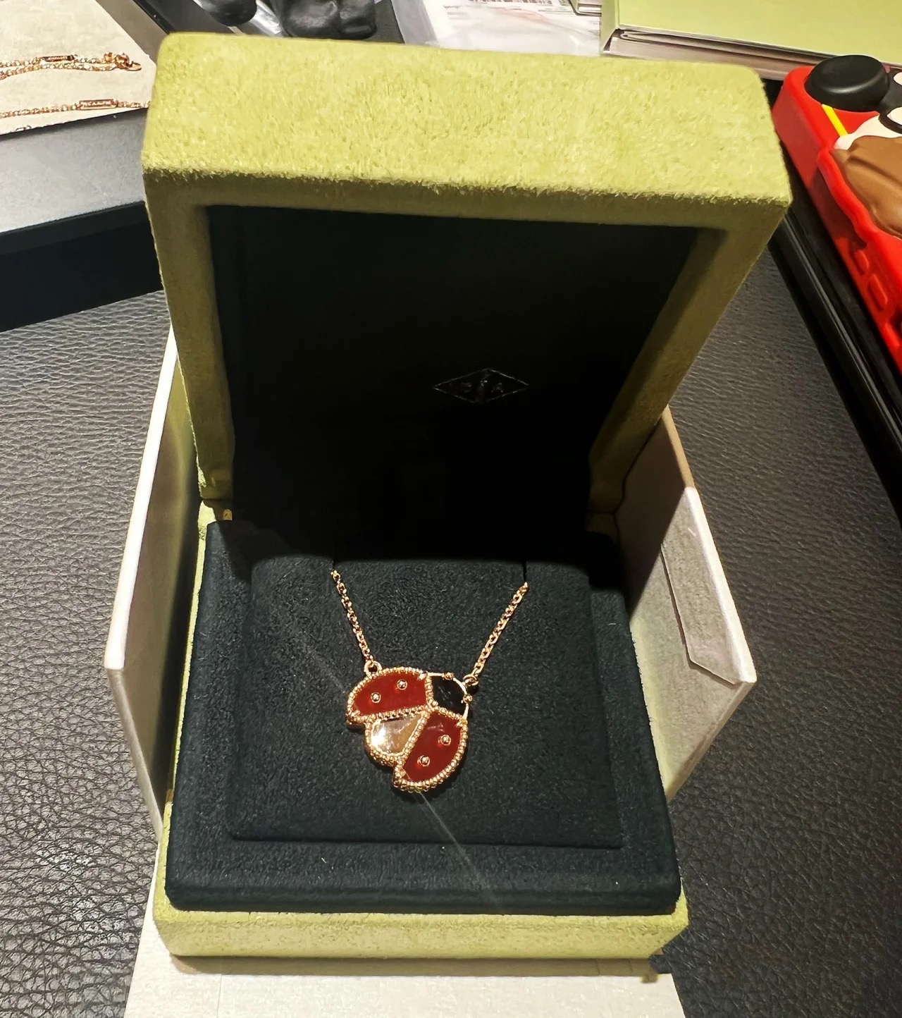 Van Cleef & Arpels Lucky Spring pendant, open wings ladybug