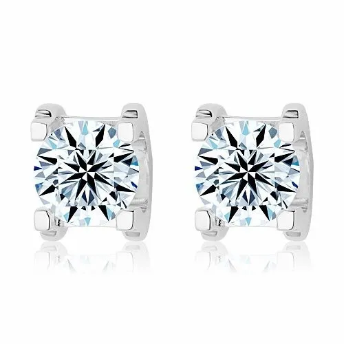Cartier C DE Earrings in 18K White Gold With 1 Brilliant-Cut Diamond