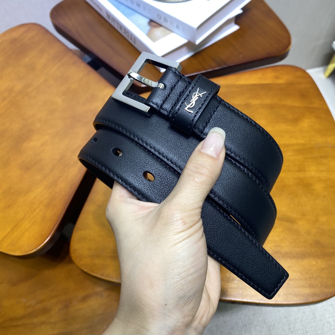 YSL Saint Laurent Leather Belts 1:1 Mirror Version