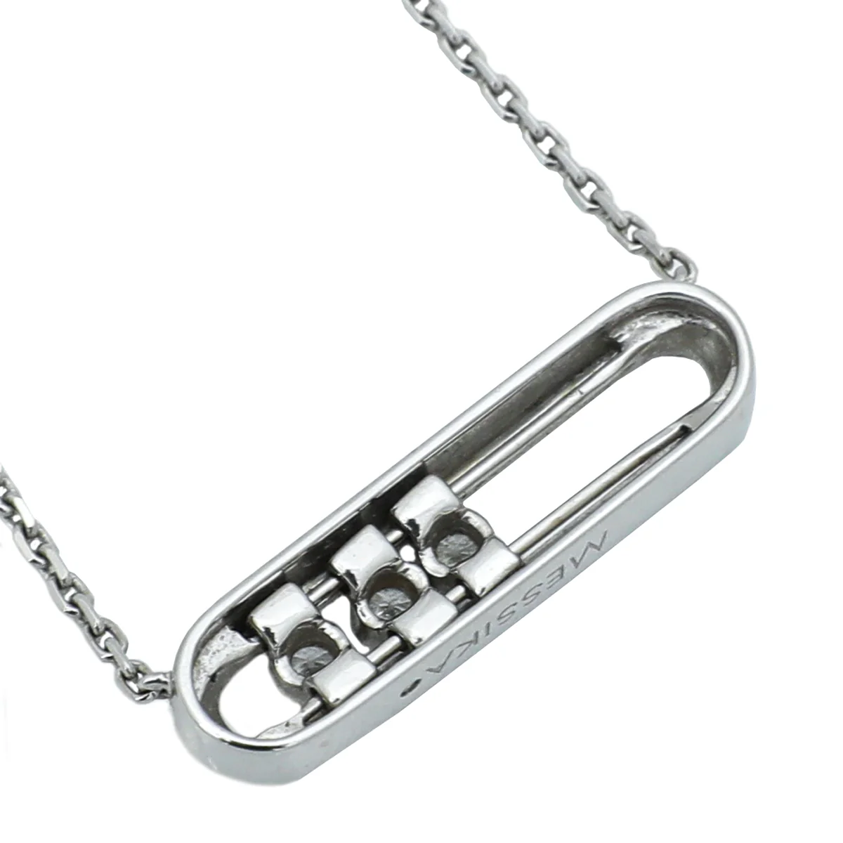 Messika 18K White Gold Pavé Diamond Baby Move Necklace