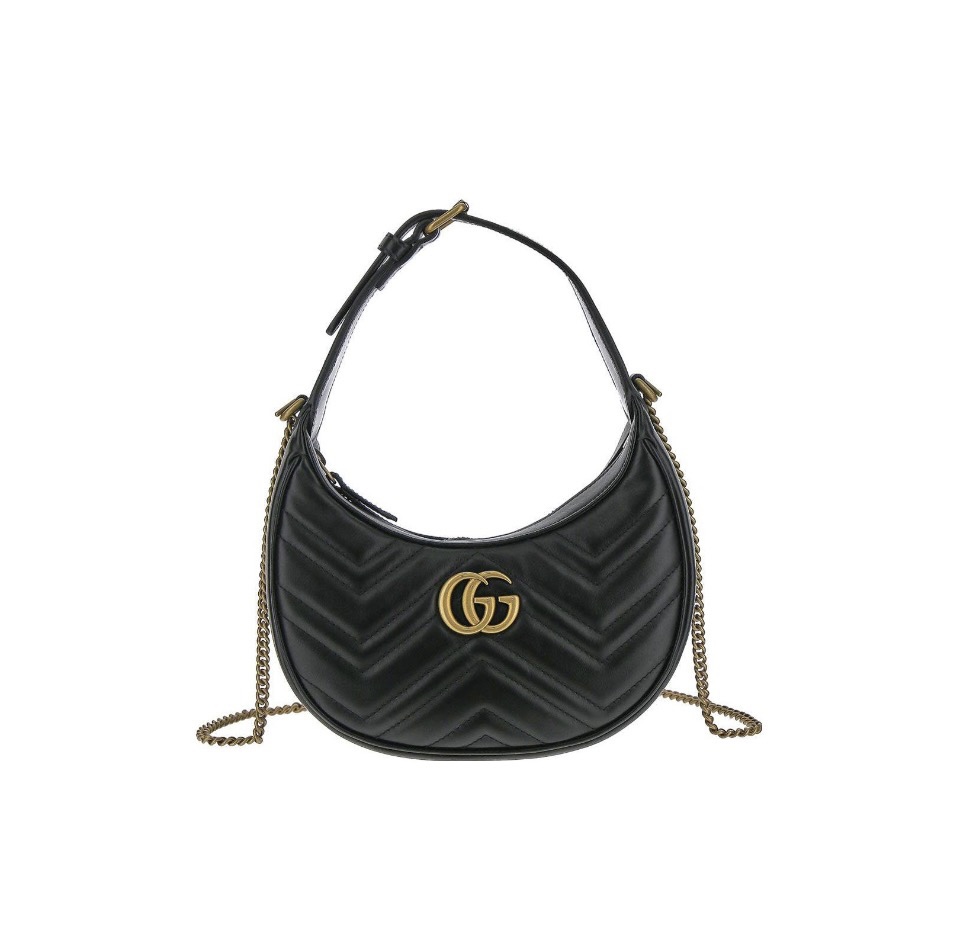Gucci Marmnt Half Moon Shoulder Bag Handbag (Replica)