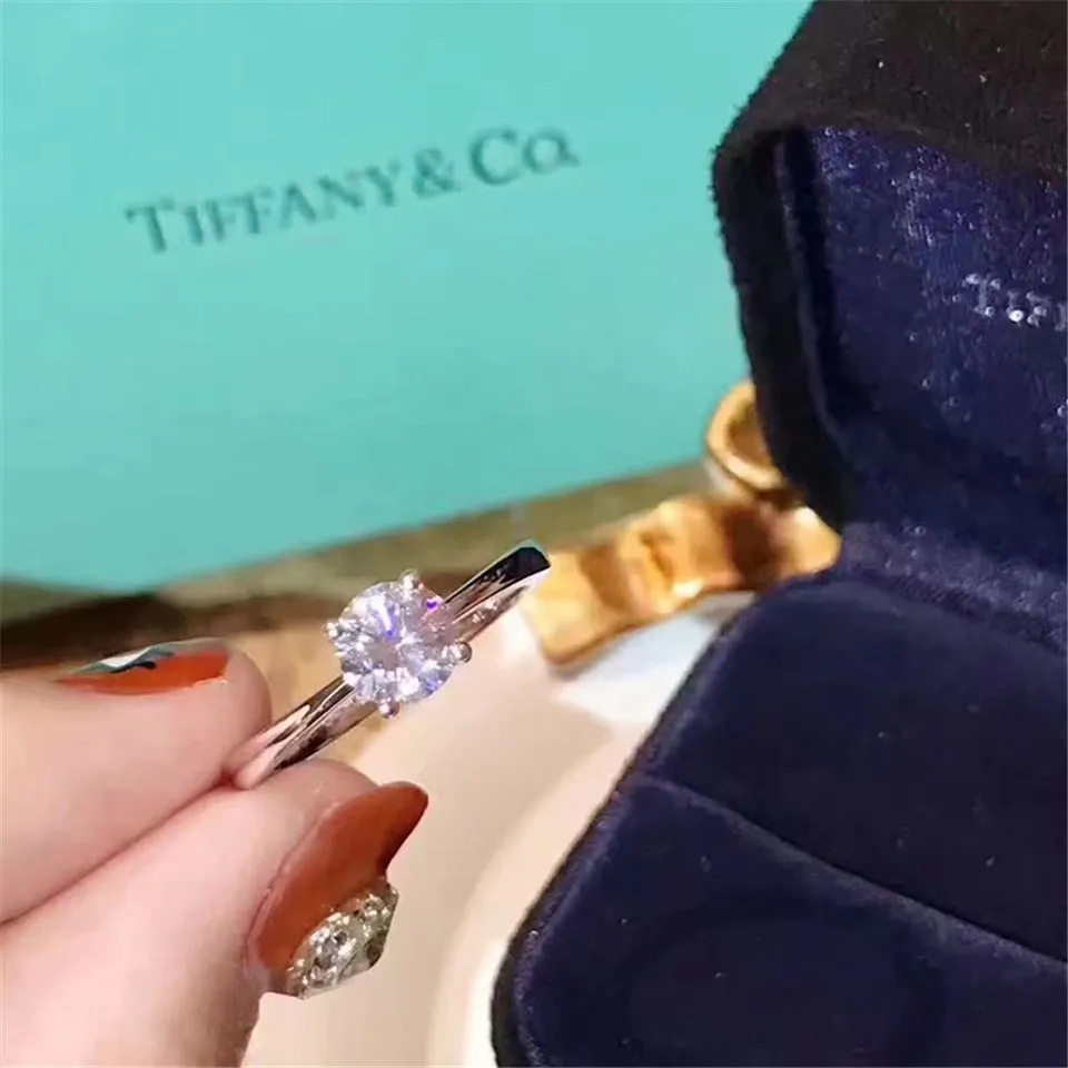 Best Selling Tiffany Harmony Ring Round Crystal Engagement Women Meet Fashion GRP06731