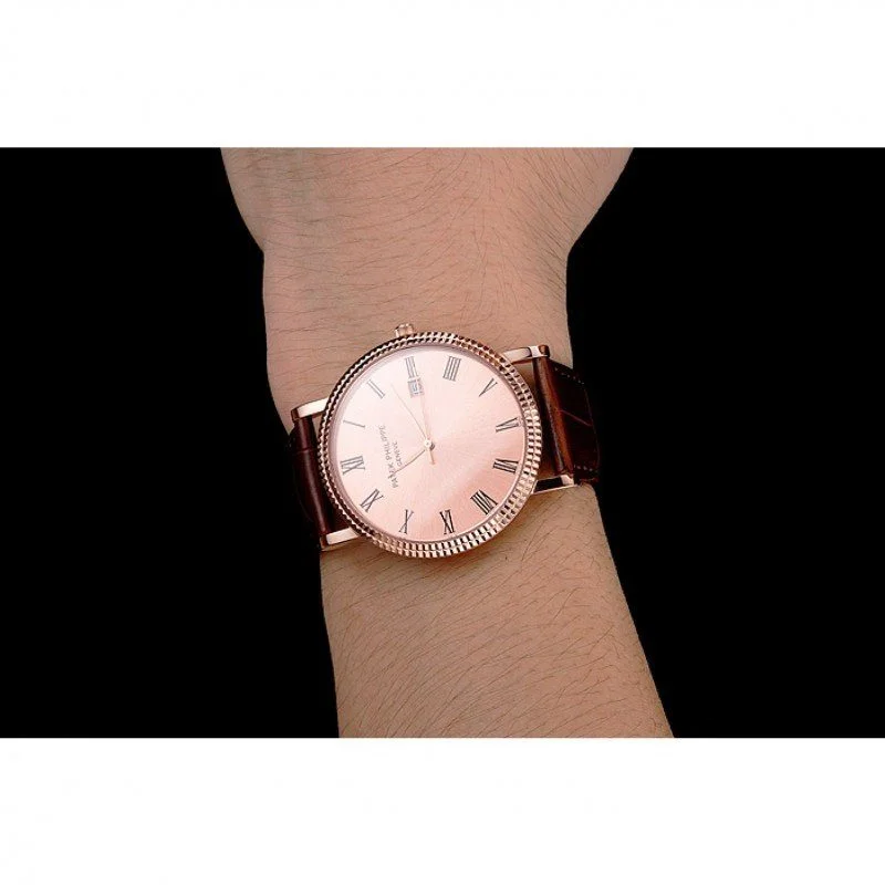Calatrava Roman Dial Rose Gold 40 mm, Rose Gold Plated