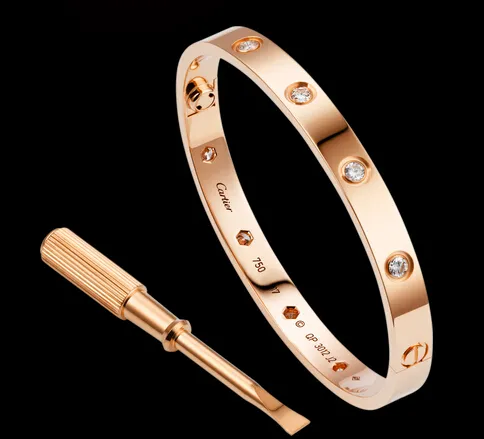 New Arrival Cartier Love Bracelet Pink Gold 10 Diamonds B6038217