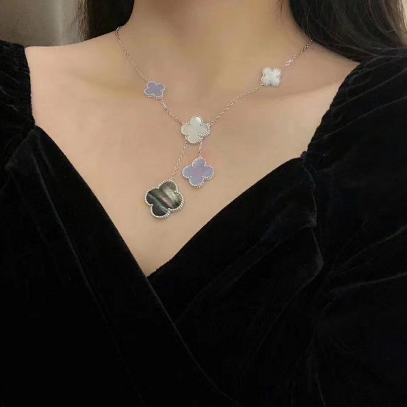 Van Cleef Necklace Dupe, Six Flowers Clover Necklace, 6 motifs