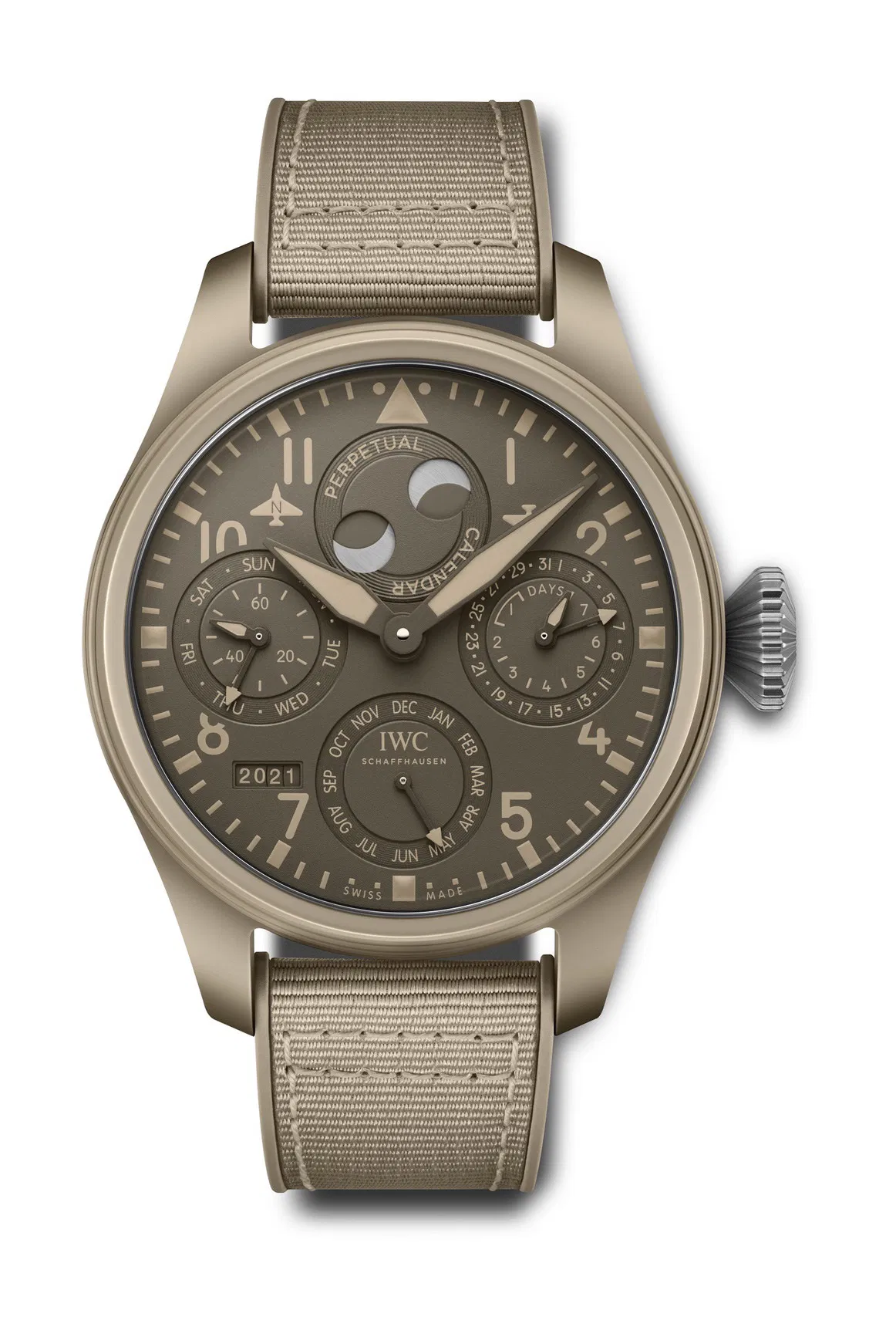 Schaffhausen big Pilots watch perpetual calendar top gun edition mojave desert iw503004