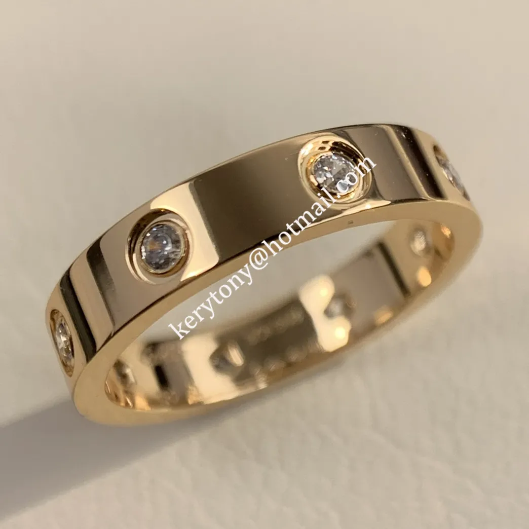 Good Reviews Cartier Love Ring 18K Rose Gold Ring With 8 Diamonds B4050800 For Sale