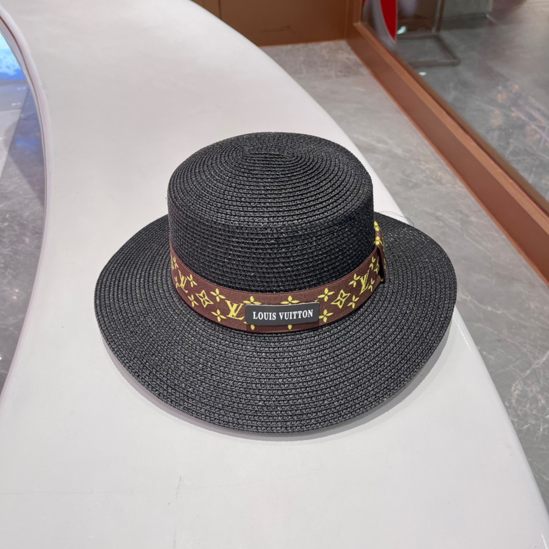 Louis Vuitton LV Flat Straw Beach Hat Sunhat （Replica）