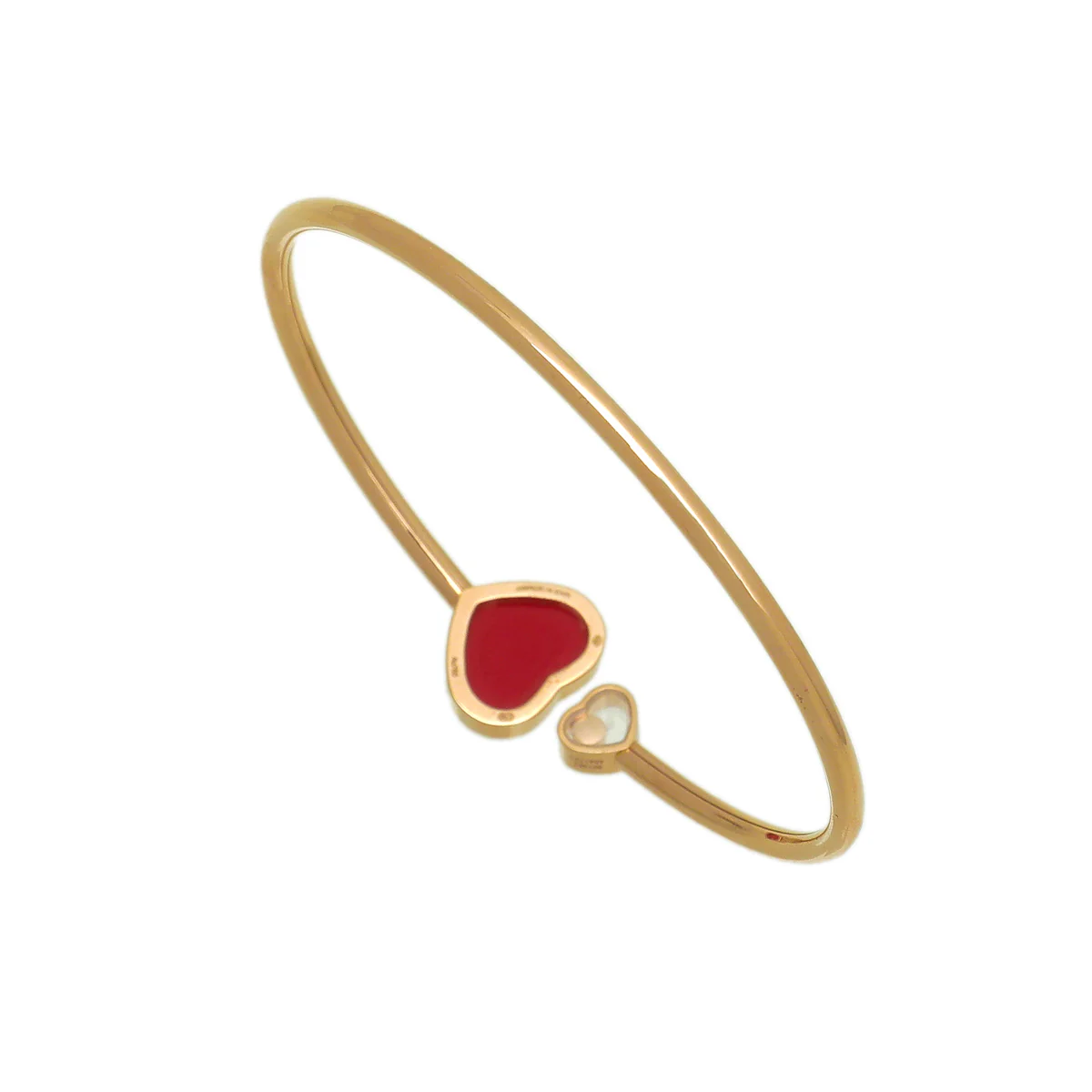 Chopard 18K Rose Gold Carnelian Diamond Happy Hearts Bracelet