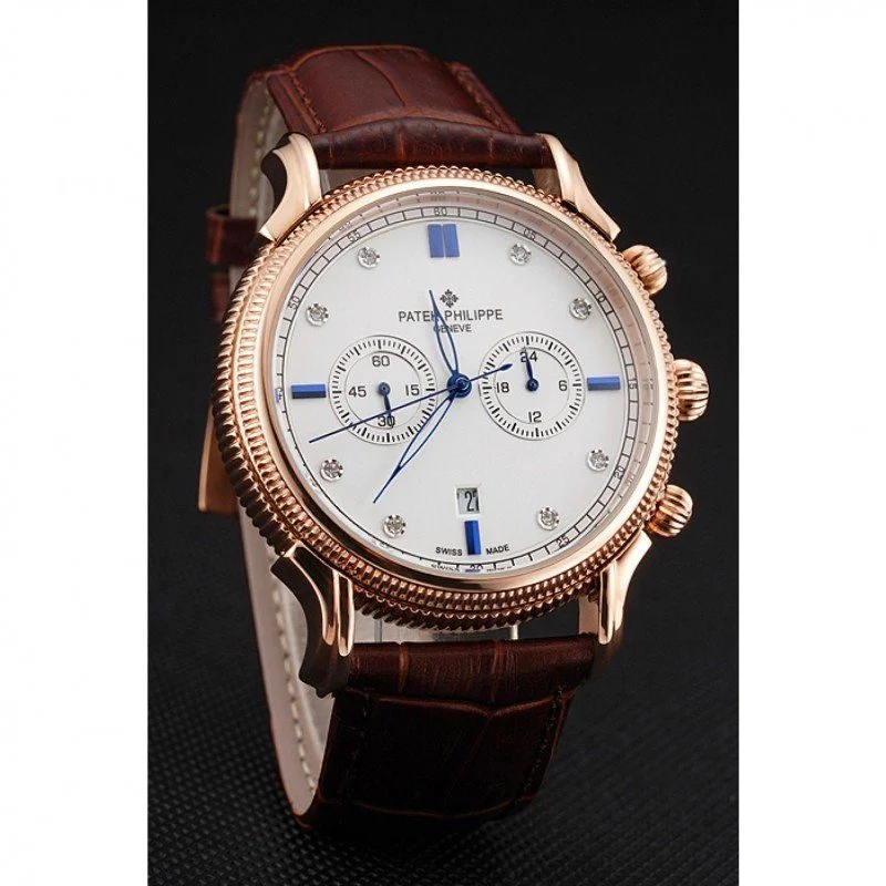 Chronograph White Dial White 40 mm, Rose Gold Plated