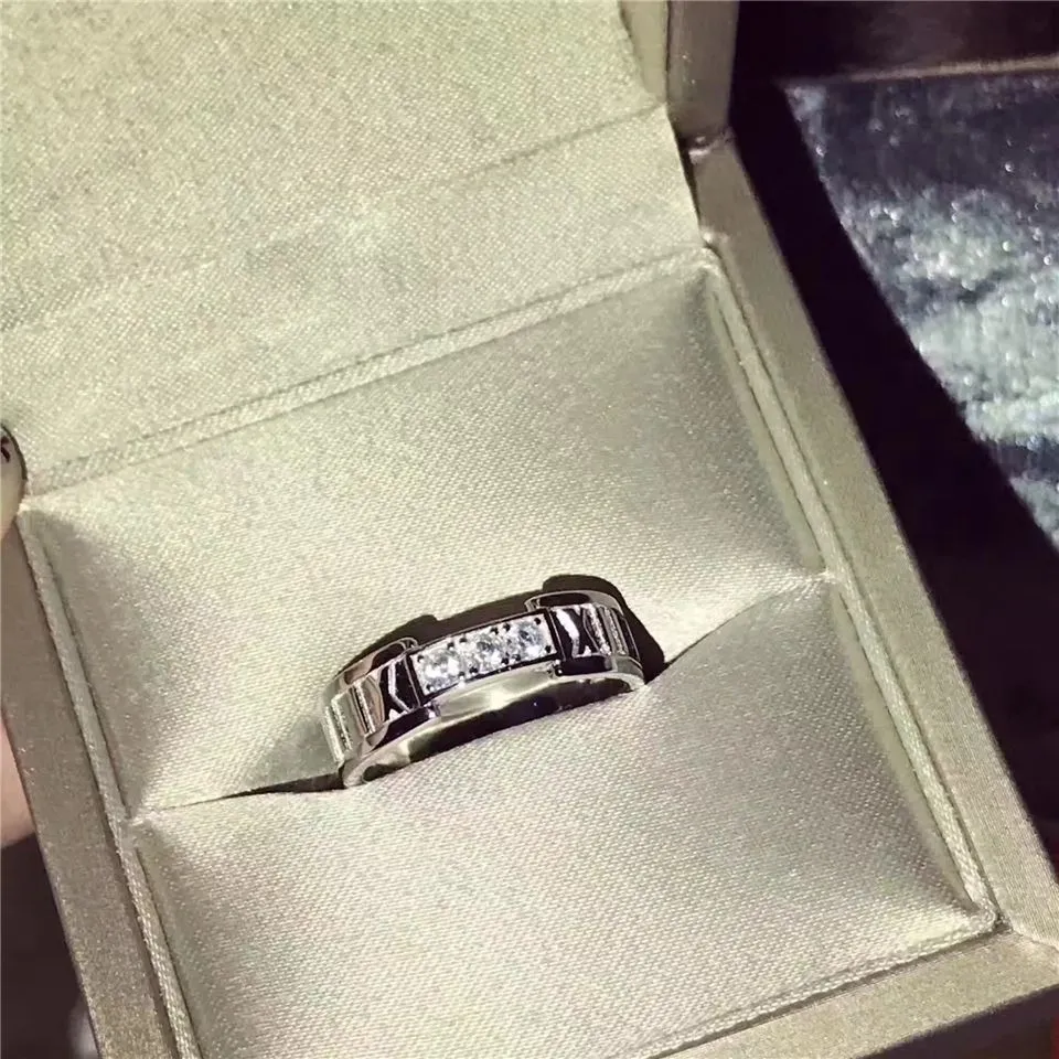 New Tiffany Atlas Band With Three Crystals Individual Style For Gift Dubai Price GRP07933