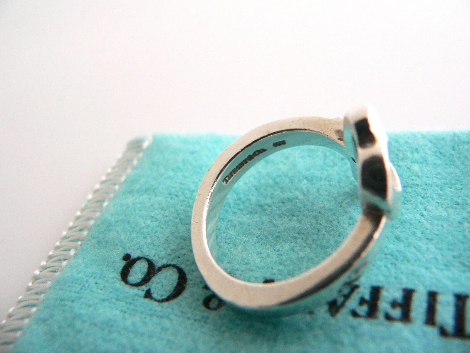 Tiffany & Co Silver Picasso Diamond Loving Heart Ring Band Sz 6.75 Gift Pouch