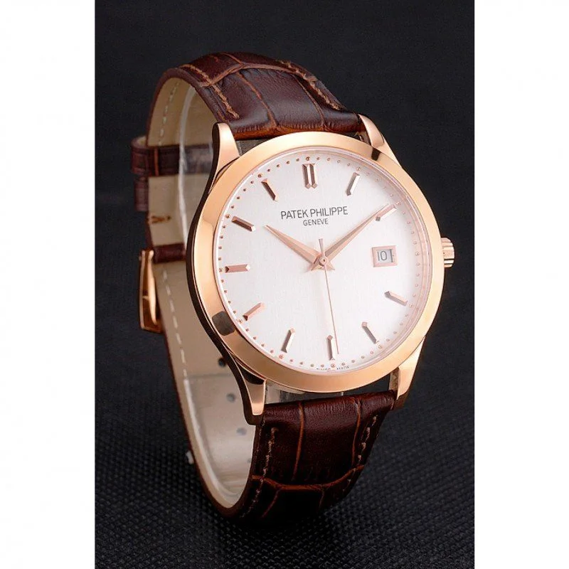 Calatrava Dial White 40 mm, Rose Gold Plated