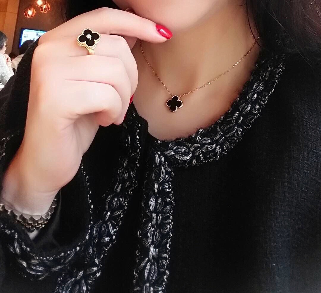 Van Cleef & Arpels Clover Ring with Diamonds Replica, Vintage Alhambra ring, Three Colours Available