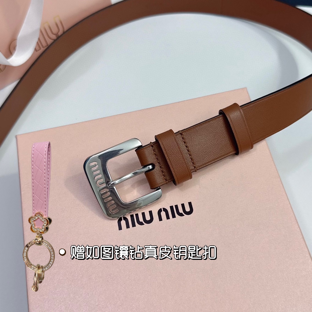 MiuMiu Leather Belts 1:1 Mirror Version