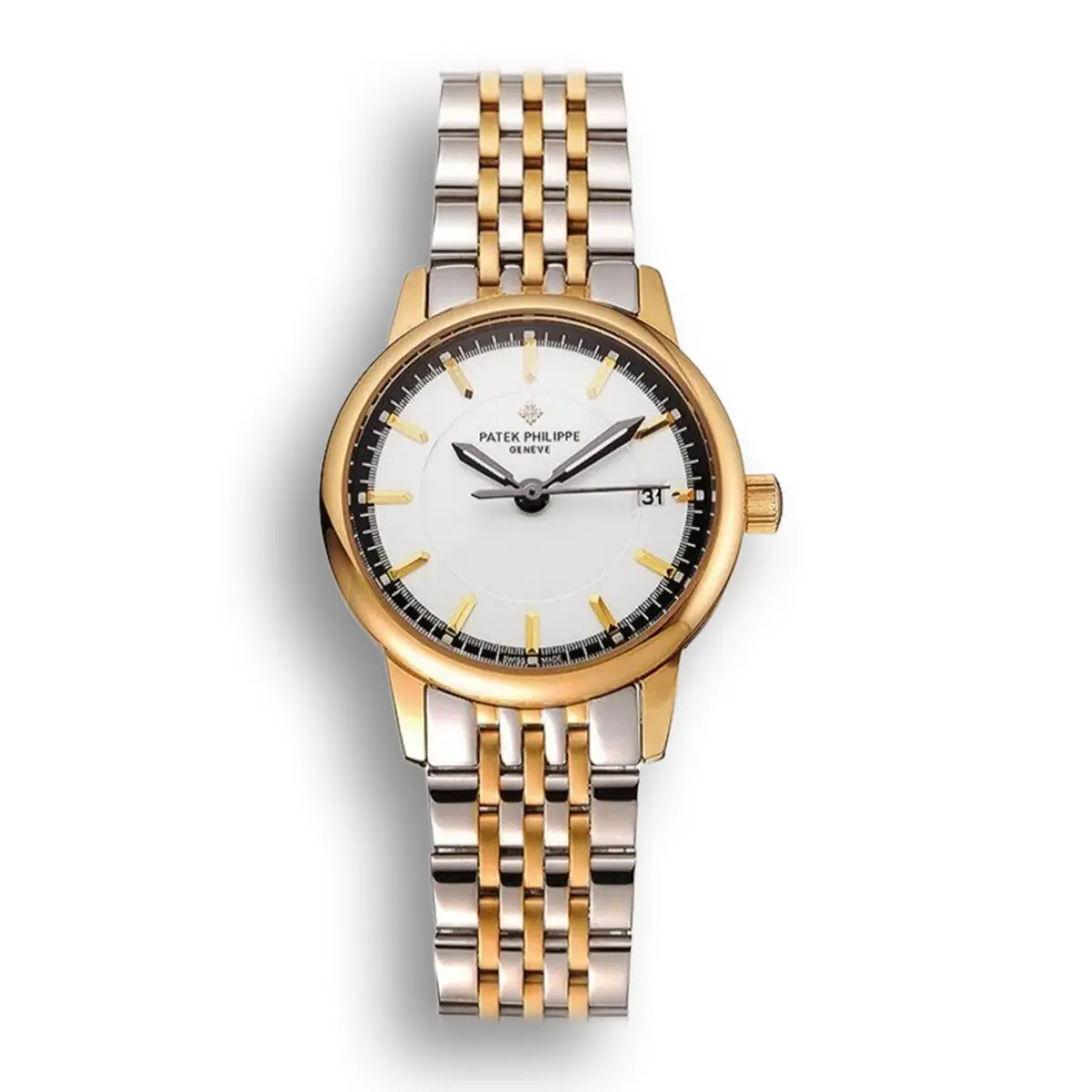 Calatrava Ladies Dial White 28 mm, Yellow Gold
