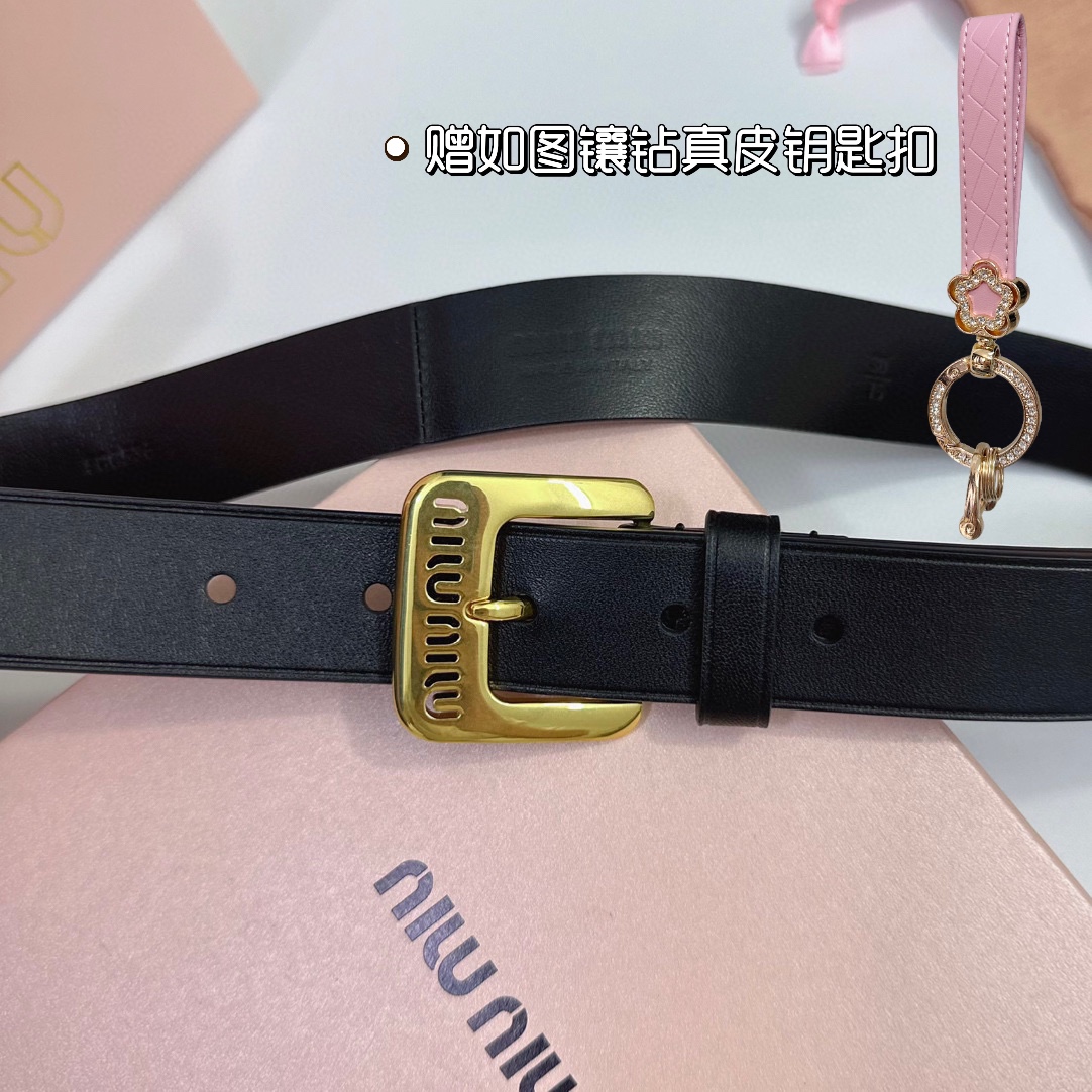 MiuMiu Leather Belts 1:1 Mirror Version