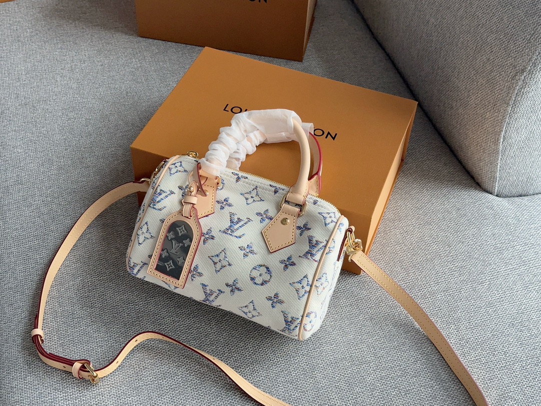Louis Vuitton LV  Speedy 20 Danim Shoulder Bag Handbag (Replica)
