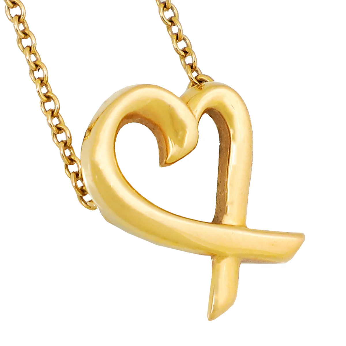 Tiffany & Co 18K Pink Gold Paloma Picasso Loving Heart Pendant Necklace