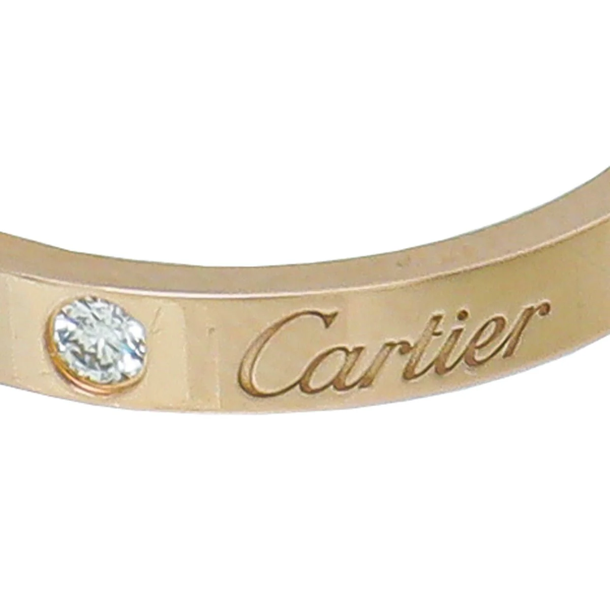 Cartier 18K Rose Gold Diamond C De Cartier Wedding Band Ring 58